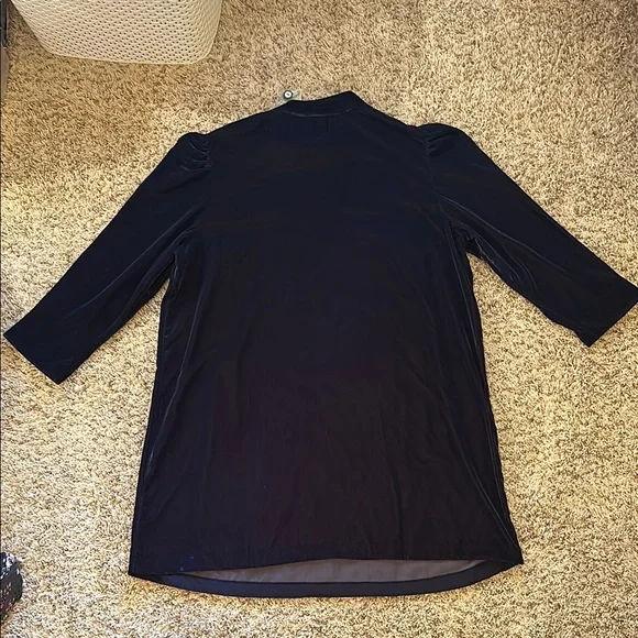 GAP - Elegant Navy Velvet Mock Neck Dress - Picture 4 of 5